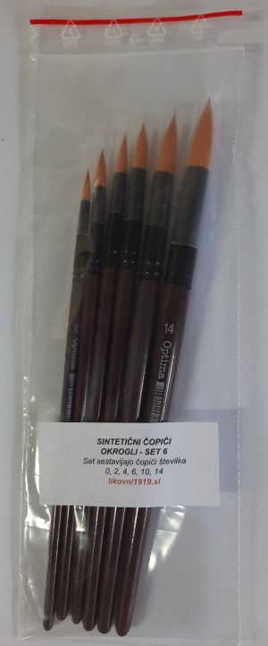 Čopiči okrogli sintetični - SET 6