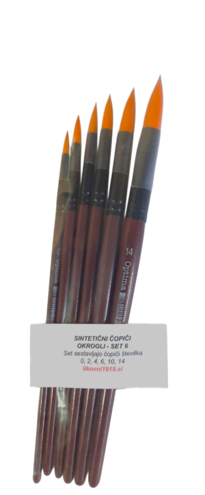 Čopiči okrogli sintetični - SET 6