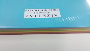 PAPIR BARVEN A3 80g MIX 5x40 - INTENTIV