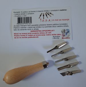 Nož za linorez 5/1 + držalo z izmetalom