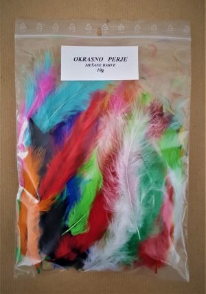 Perje okrasno 10g - MEŠANE BARVE