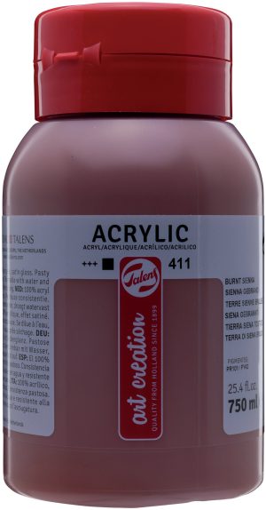 Barve akrilne 750ml TALENS - RJAVA SIENA 411