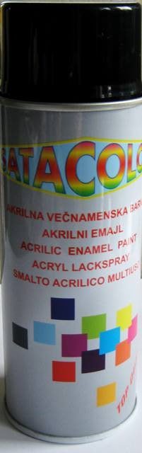 Sprej akrilni 400ml - ČRNI Satacolor