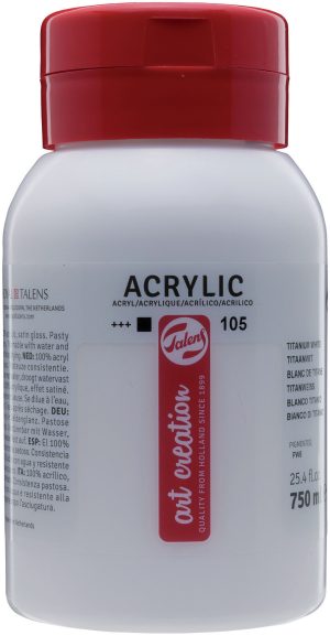 Barve akrilne 750ml TALENS - BELA 105