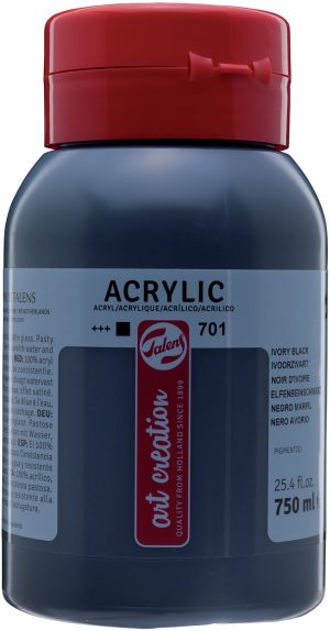 Barve akrilne 750ml TALENS - ČRNA 701