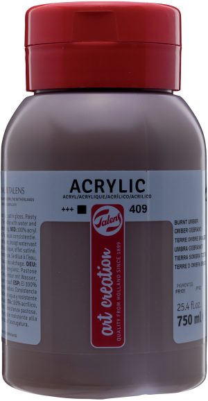 Barve akrilne 750ml TALENS - RJAVA UMBER 409