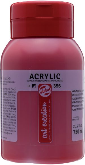Barve akrilne 750ml TALENS - SREDNJE RDEČA 396