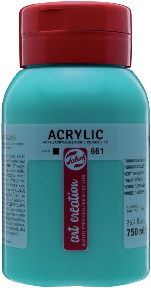 Barve akrilne 750ml TALENS - TURKIZNO ZELENA 661