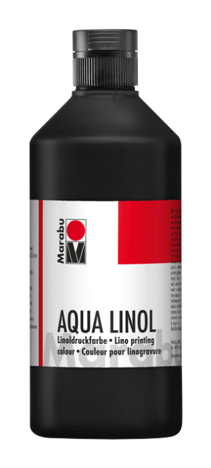 Barva za linotisk vodna 500 ml - ČRNA 073 Marabu